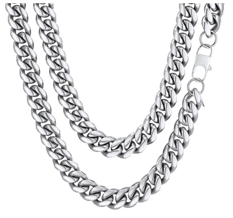Mens 5mm 18 inch cuban silver link chain