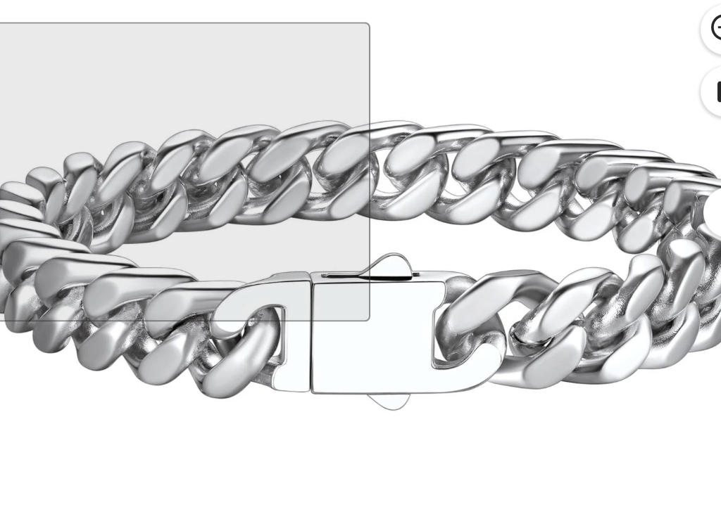 mens stainless steel 7.5 inch cuban link bracelet