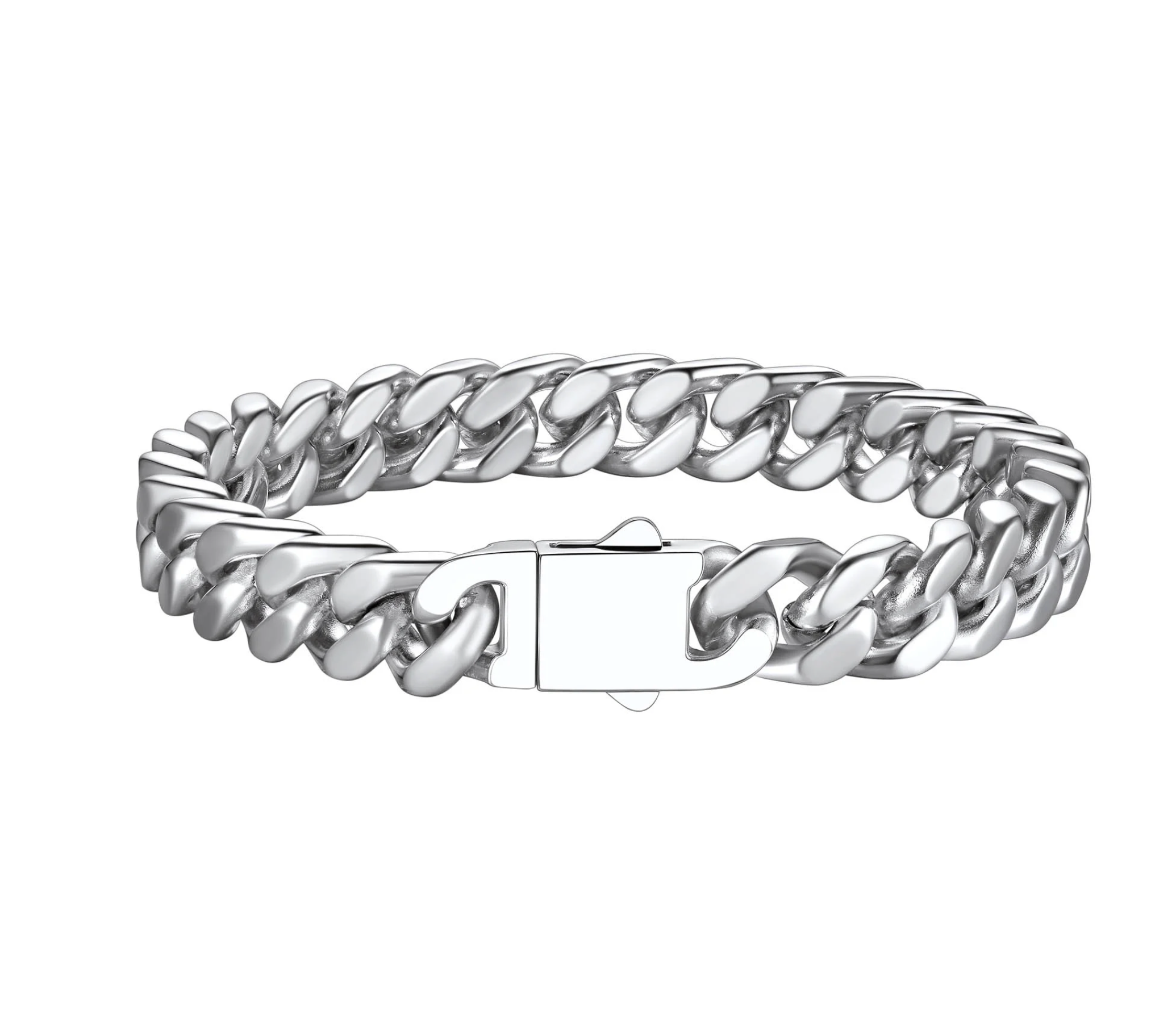mens stainless steel 7.5 inch cuban link bracelet