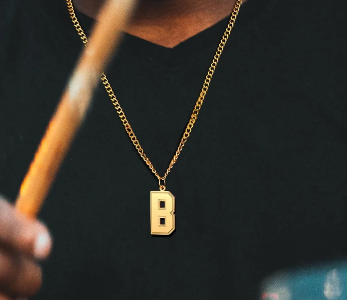 Mens/womens gold initial pendent