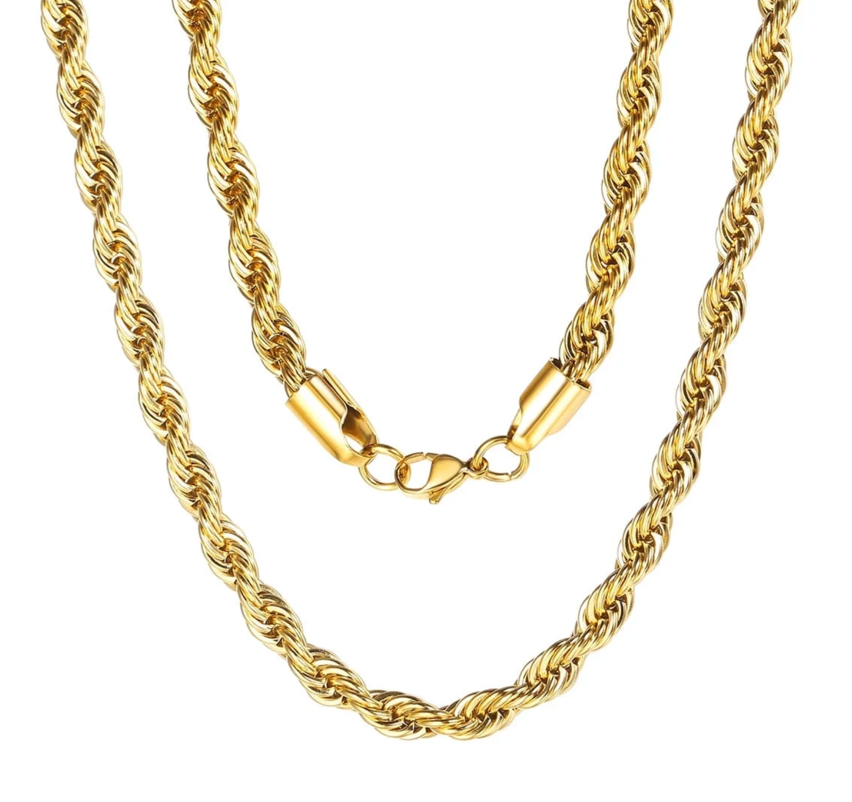 Mens 18 inch gold plated rope chain