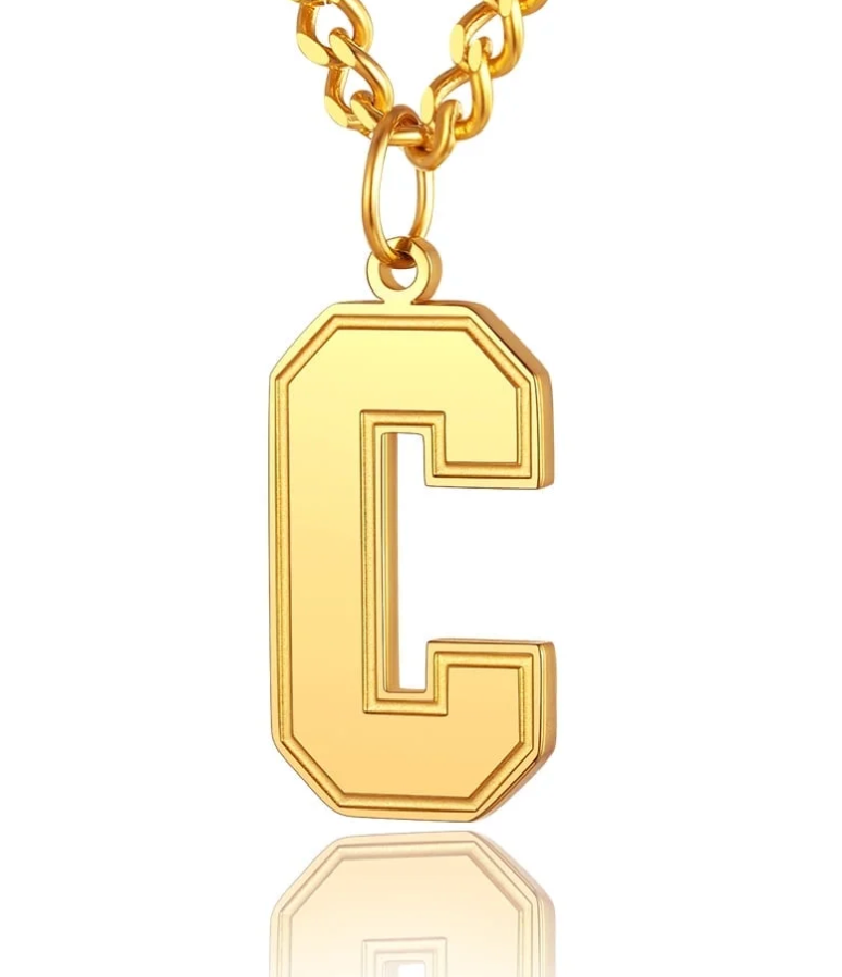 Mens/womens gold initial pendent