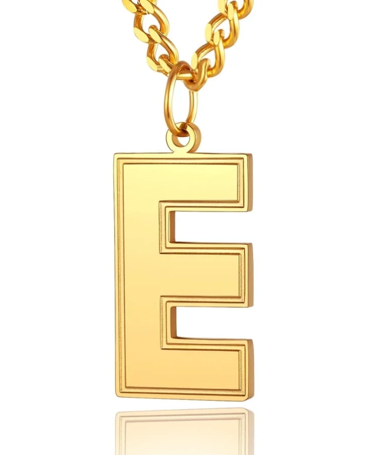 Mens/womens gold initial pendent