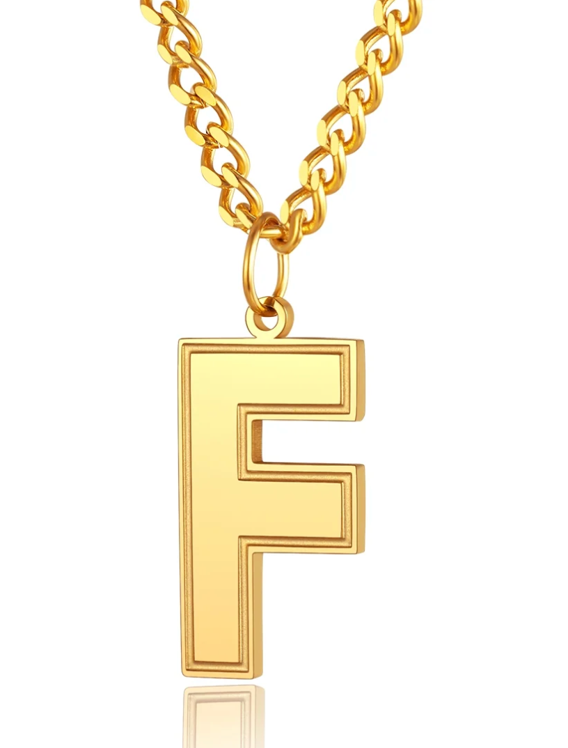 Mens/womens gold initial pendent