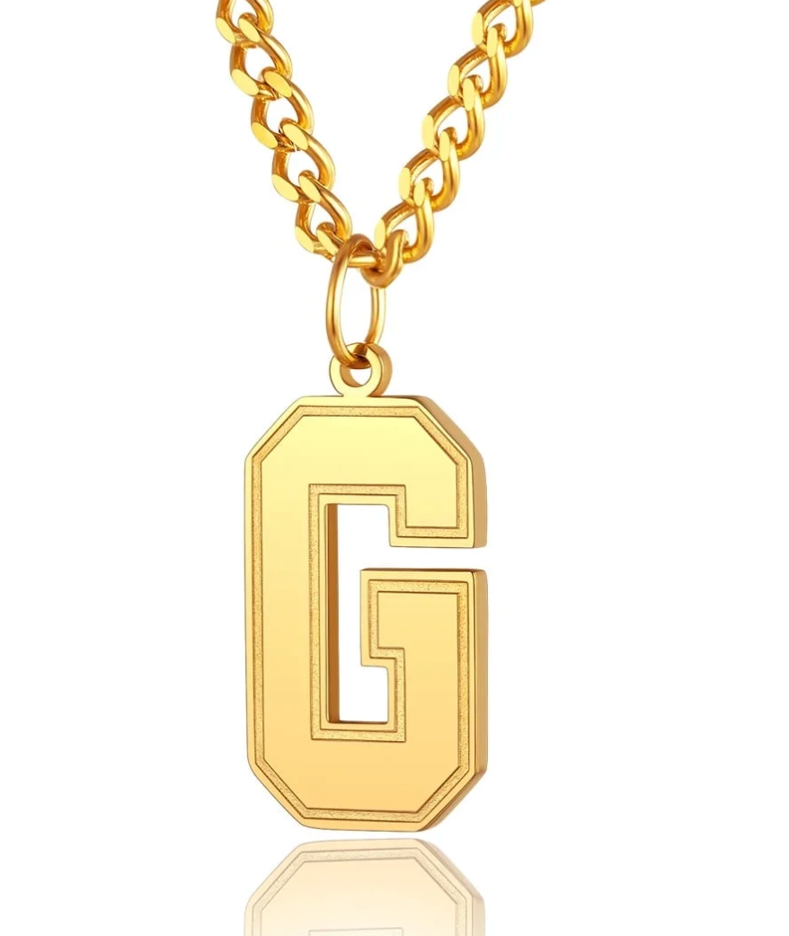 Mens/womens gold initial pendent