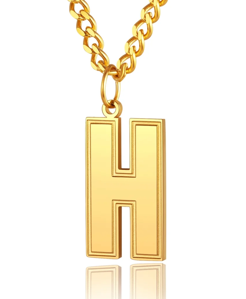 Mens/womens gold initial pendent