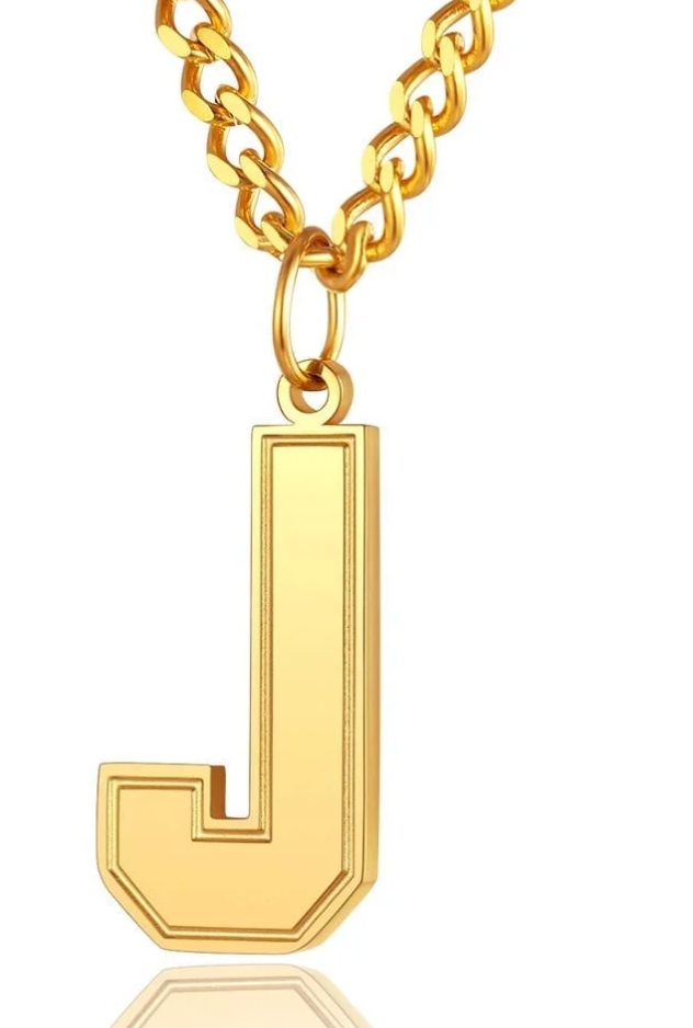 Mens/womens gold initial pendent