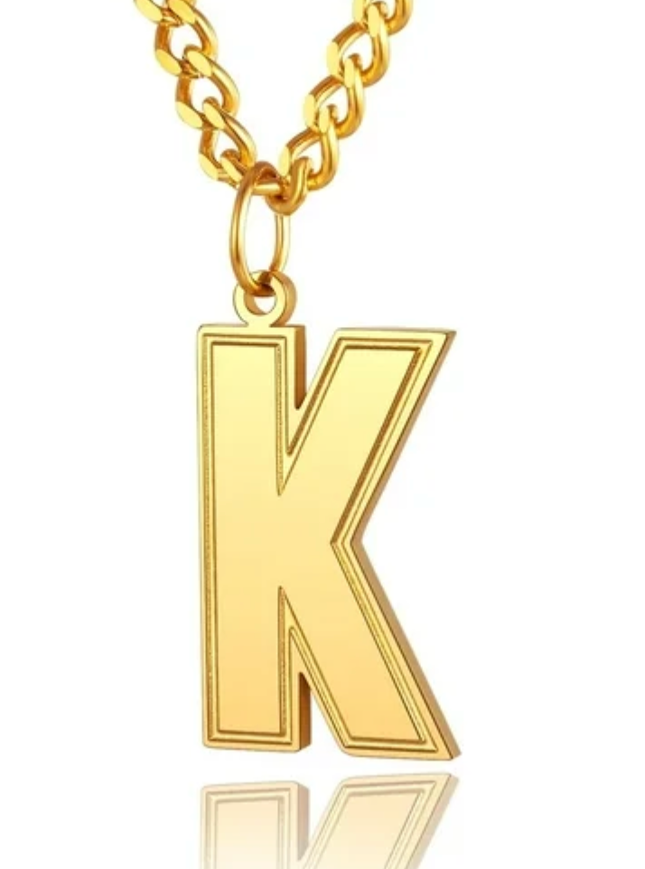 Mens/womens gold initial pendent