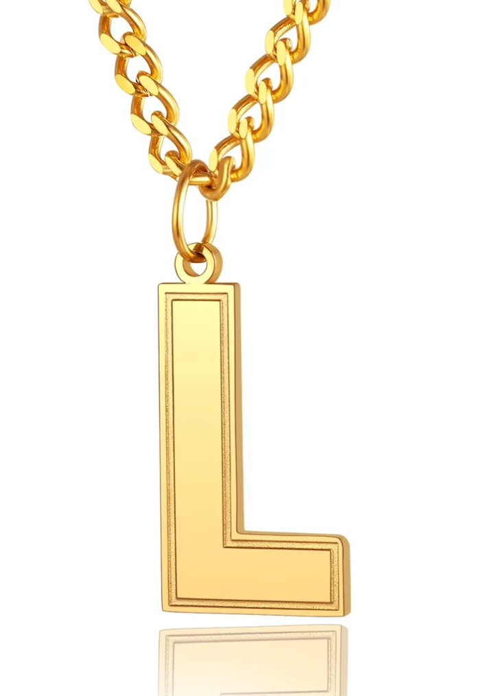 Mens/womens gold initial pendent