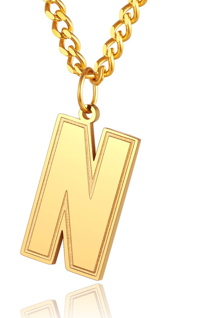 Mens/womens gold initial pendent