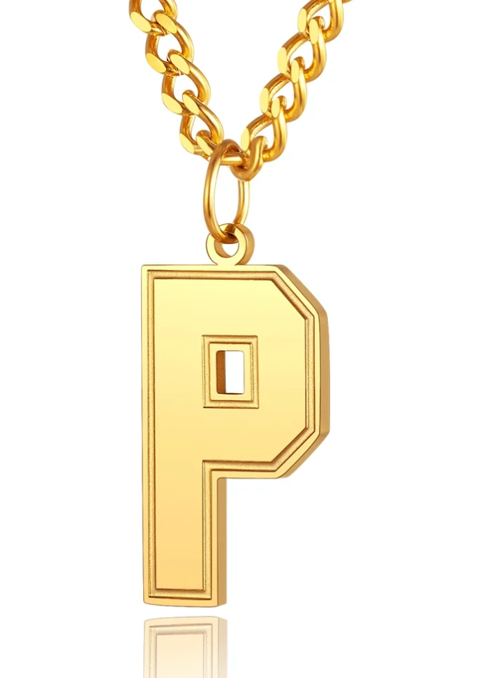 Mens/womens gold initial pendent