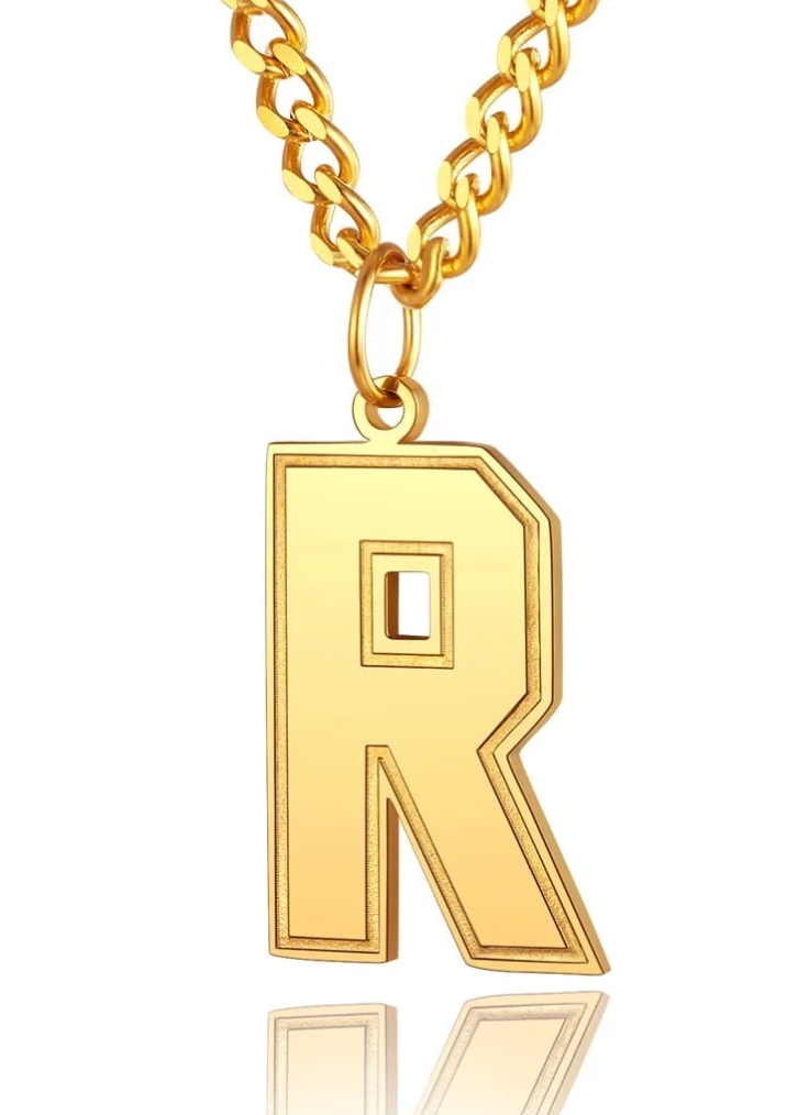 Mens/womens gold initial pendent
