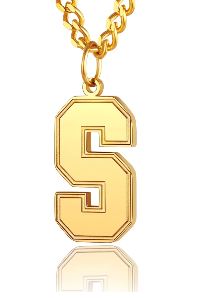 Mens/womens gold initial pendent