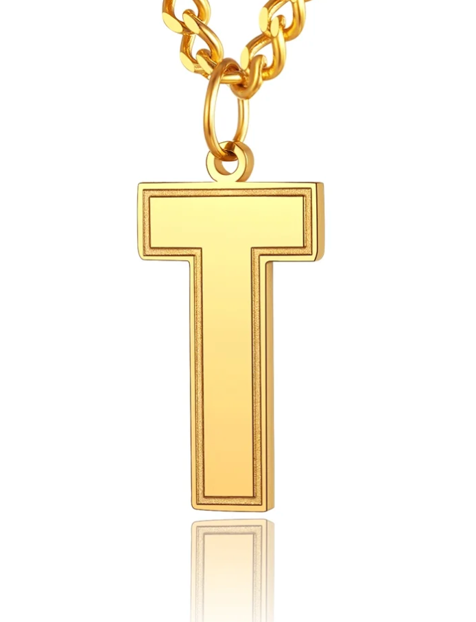 Mens/womens gold initial pendent