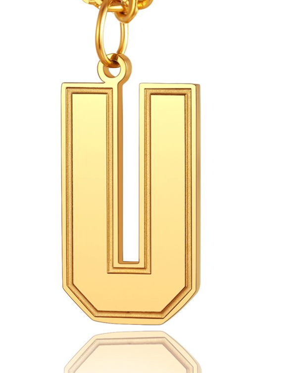 Mens/womens gold initial pendent