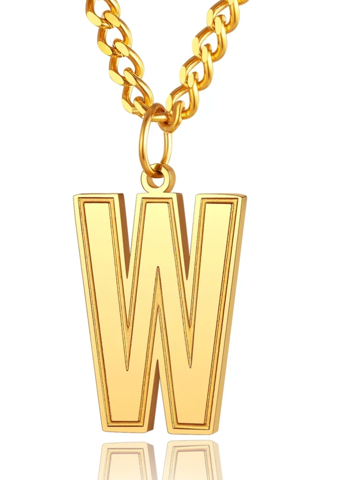 Mens/womens gold initial pendent
