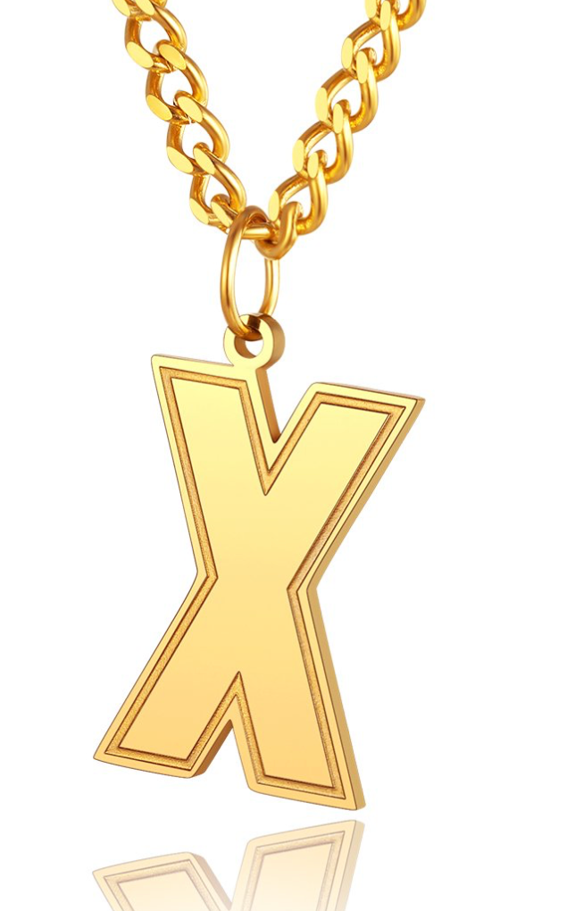 Mens/womens gold initial pendent