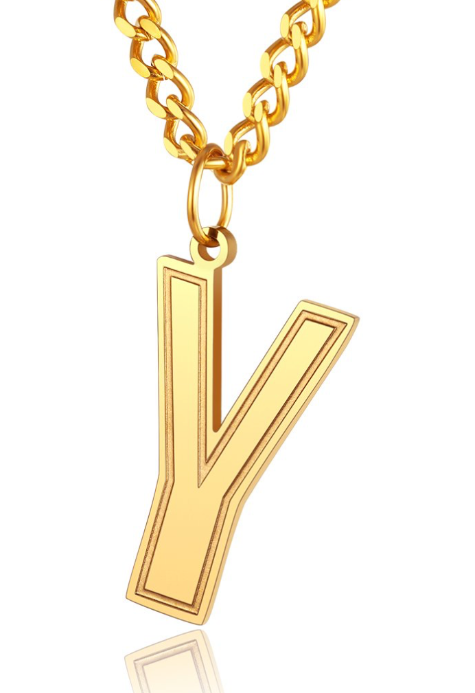 Mens/womens gold initial pendent