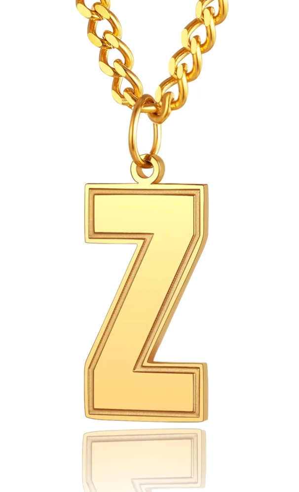 Mens/womens gold initial pendent